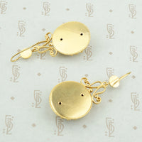 long gold filled victorian drop earrings back view