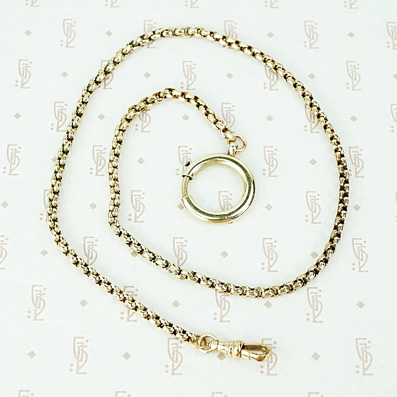 16" long faceted link gf chain with large spring ring and swivel hook