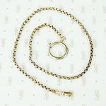 16" long faceted link gf chain with large spring ring and swivel hook