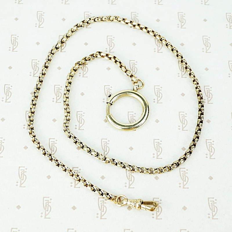 16" long faceted link gf chain with large spring ring and swivel hook