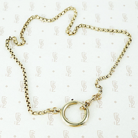 16" long faceted link gf chain with large spring ring and swivel hook