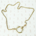 16" long faceted link gf chain with large spring ring and swivel hook