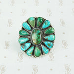 big bold vintage silver and turquoise american ring