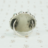 Bold Beauty Vintage Turquoise and Coin Silver Ring