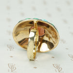 Impressive Pavé Turquoise and Table Cut Garnet Ring
