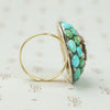 Impressive Pavé Turquoise and Table Cut Garnet Ring