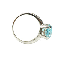 Vintage Natural Blue Zircon Solitaire in Platinum