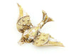 18k gold and Platinum Eagle brooch with Diamond Drop