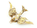 18k gold and Platinum Eagle brooch with Diamond Drop