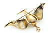 18k gold and Platinum Eagle brooch with Diamond Drop