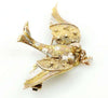 18k gold and Platinum Eagle brooch with Diamond Drop