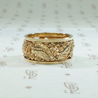 14k gold love bird wedding band mid 20th century