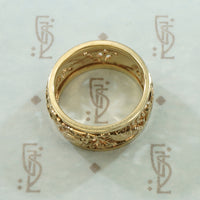 Gold Vintage Love Bird Wedding Band