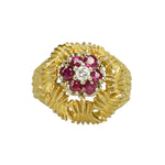 Birks Mid Century Gold Ruby Cocktail Ring - Gem Set Love