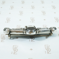 Victorian English Silver Brooch with Engraved Ivy