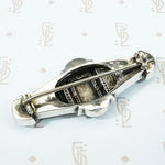 Victorian English Silver Brooch with Engraved Ivy