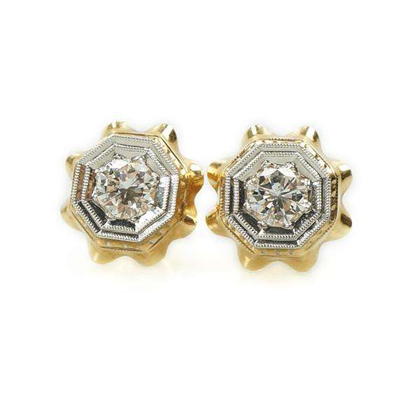 Gorgeous Diamond Stud Earrings from the 1940's