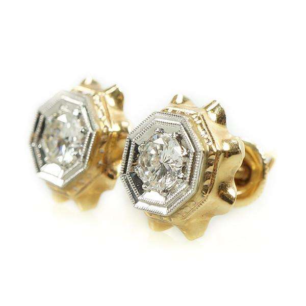 Gorgeous Diamond Stud Earrings from the 1940's