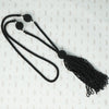 black beaded tassel necklace flapper style