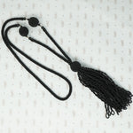 black beaded tassel necklace flapper style