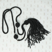 black beaded tassel necklace flapper style