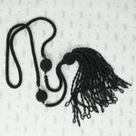 black beaded tassel necklace flapper style