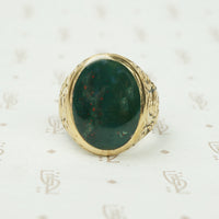 Large Bloodstone and Gold Ring London 1867
