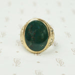 Large Bloodstone and Gold Ring London 1867