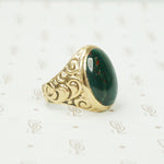 Large Bloodstone and Gold Ring London 1867