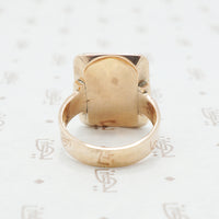Large Blood Stone Gold ring from the 1800's back view