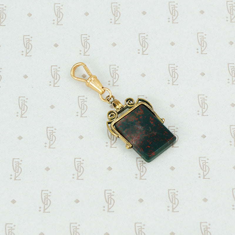 blood stone spinner fob on hook