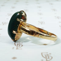 Dramatic 19thc Bloodstone Gold Ring