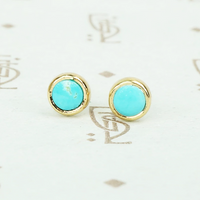 gold and turquoise studs recycled