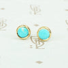 gold and turquoise studs recycled