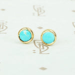 gold and turquoise studs recycled