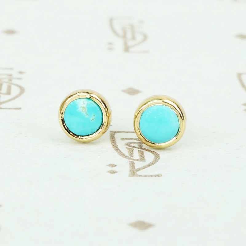 gold and turquoise studs recycled