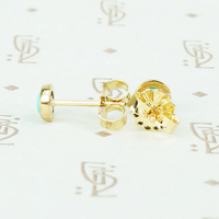 Recycled Gold and Vintage Turquoise Tiny Studs