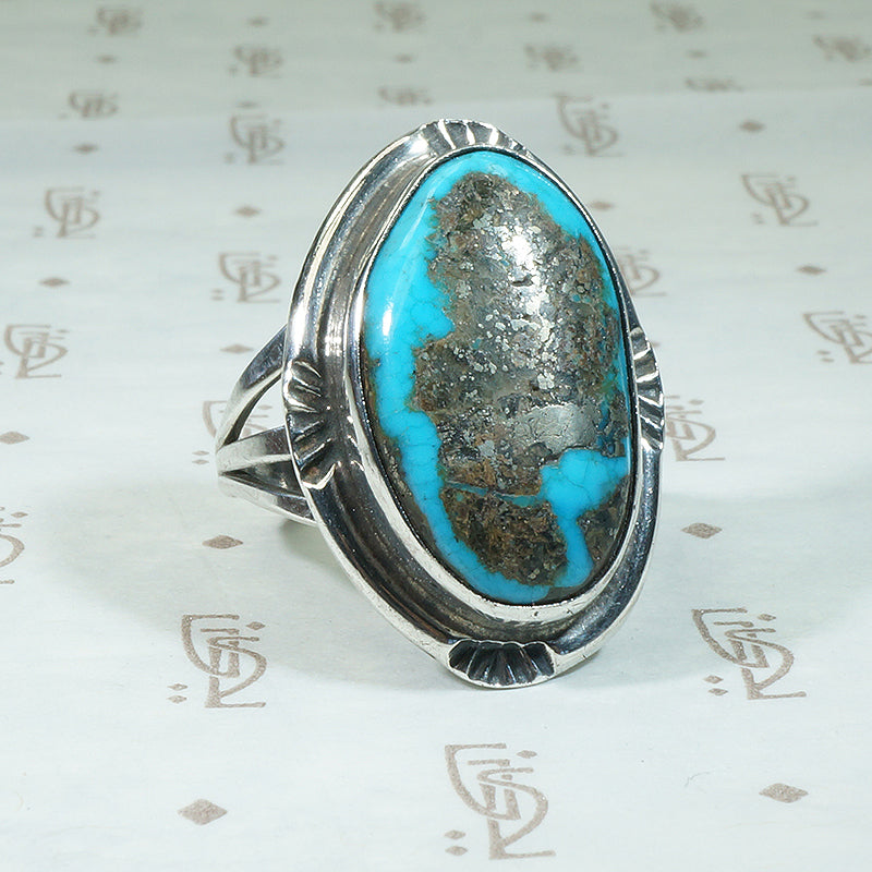 Vintage Morenci Turquoise Sterling Ring