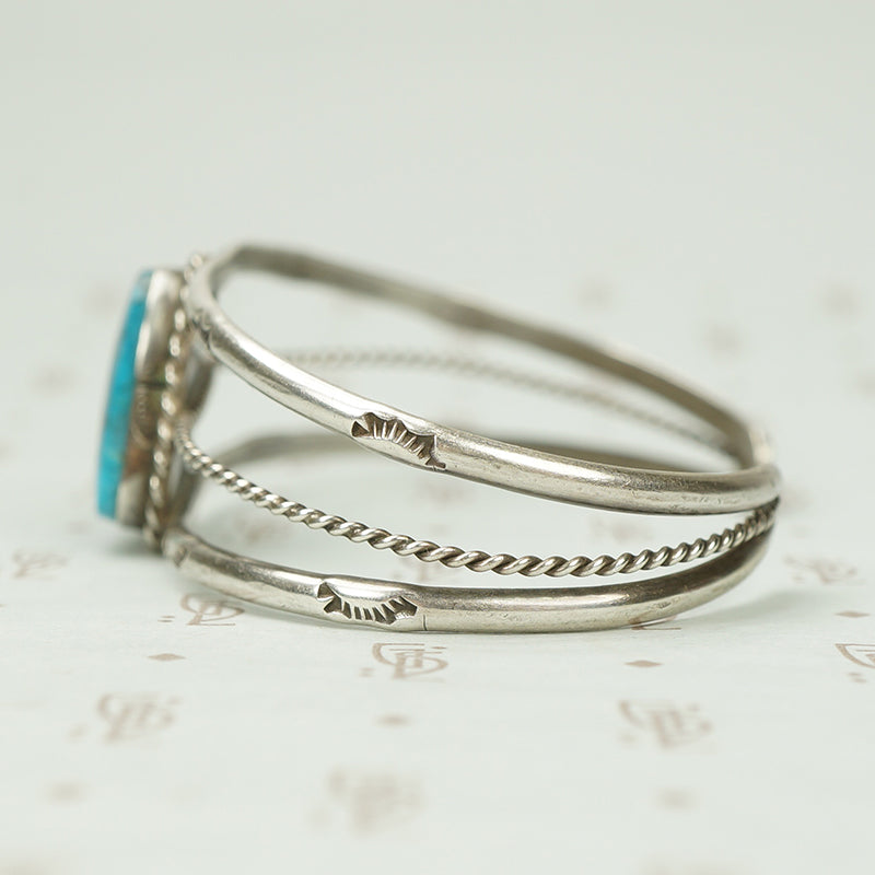 Bright Blue Vintage Turquoise Cuff Bracelet