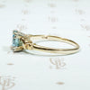 Natural Blue Zircon Gold Solitaire c1940