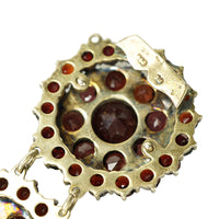 Vintage Czech Silver Gilt Garnet Bracelet - Gem Set Love