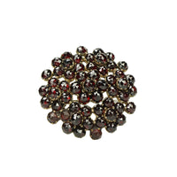 19th c Rose Cut Garnet Flowers Brooch - Gem Set Love