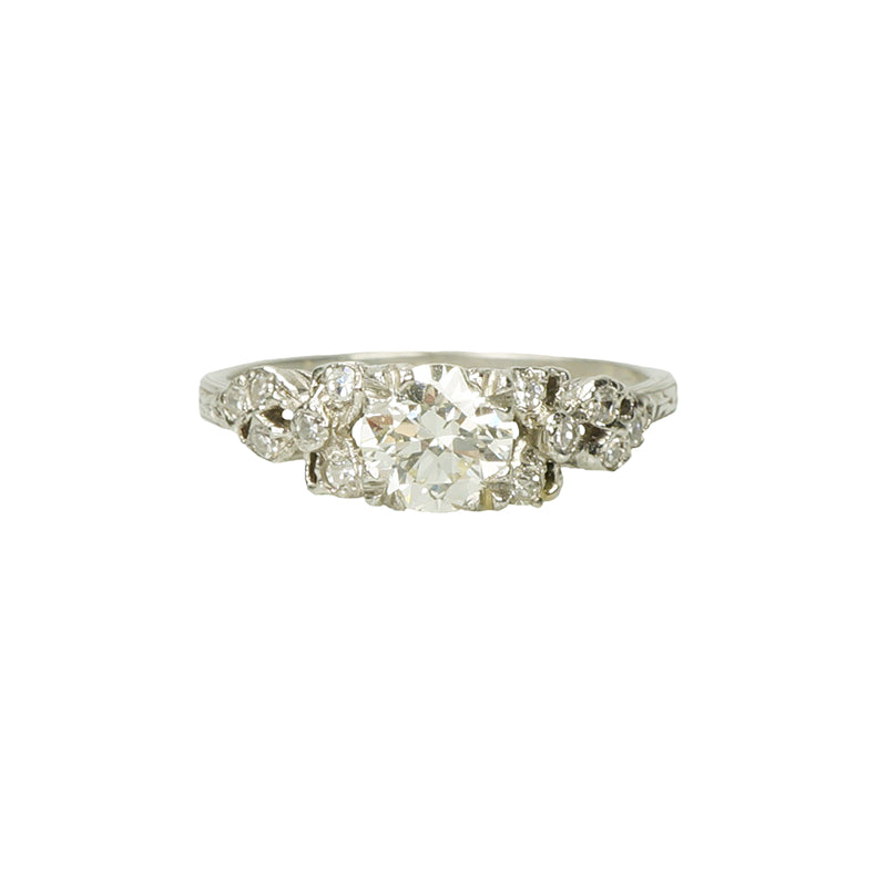 Unique Vintage Engagement Ring with Bows