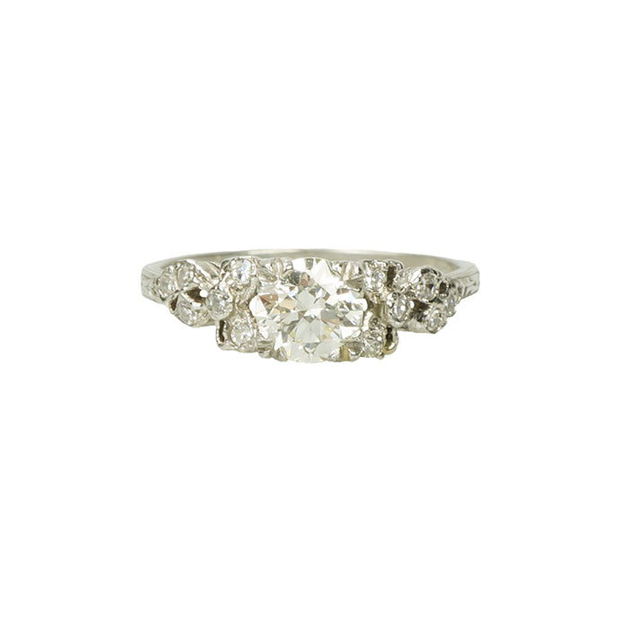 Unique Vintage Engagement Ring with Bows