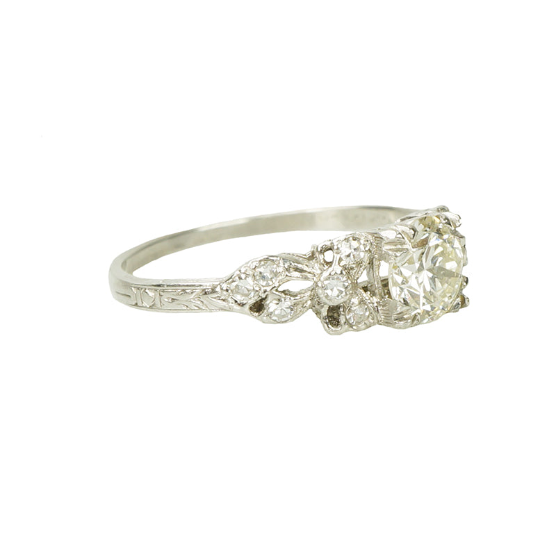 Unique Vintage Engagement Ring with Bows