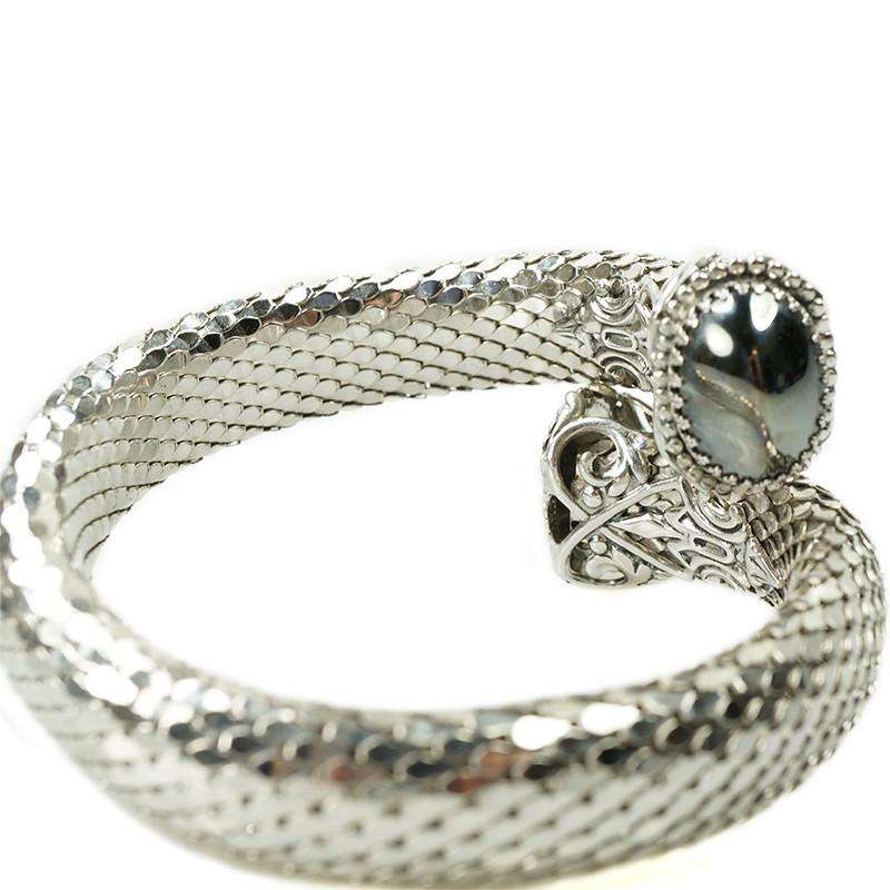 Vintage Silver Tone Mesh Flexible Bangle