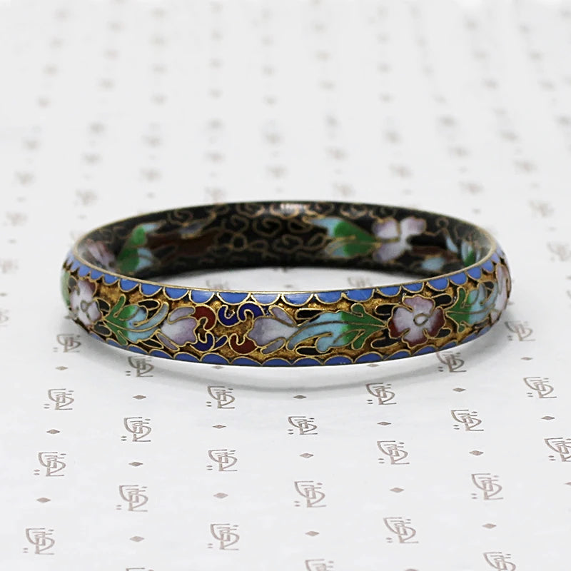 Vivid Cloisonné Enamel Bangle Bracelet
