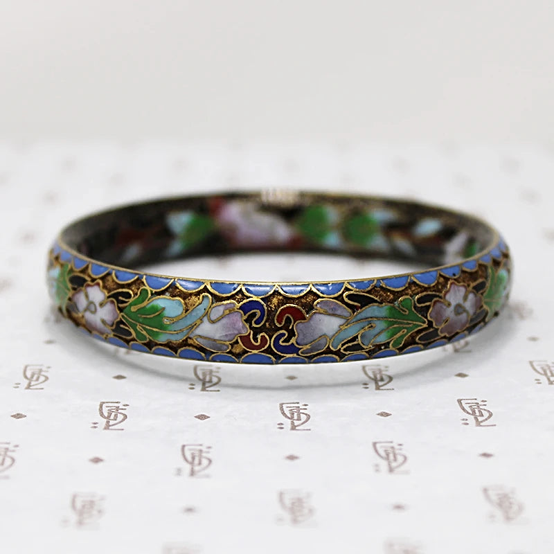 Vivid Cloisonné Enamel Bangle Bracelet