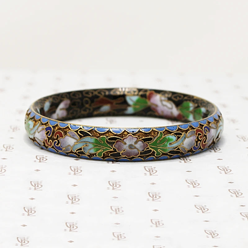 Vivid Cloisonné Enamel Bangle Bracelet