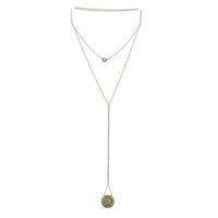Long Vintage Silver Filigree Citrine Necklace